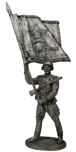 Солдат олово пеший WW2-45 Старшина Красной Армии с полковым знаменем. 1943-45 гг. СССР