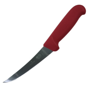Нож кухонный Victorinox Fibrox (5.6601.12) стальной обвалочный лезв.120мм прямая заточка красный