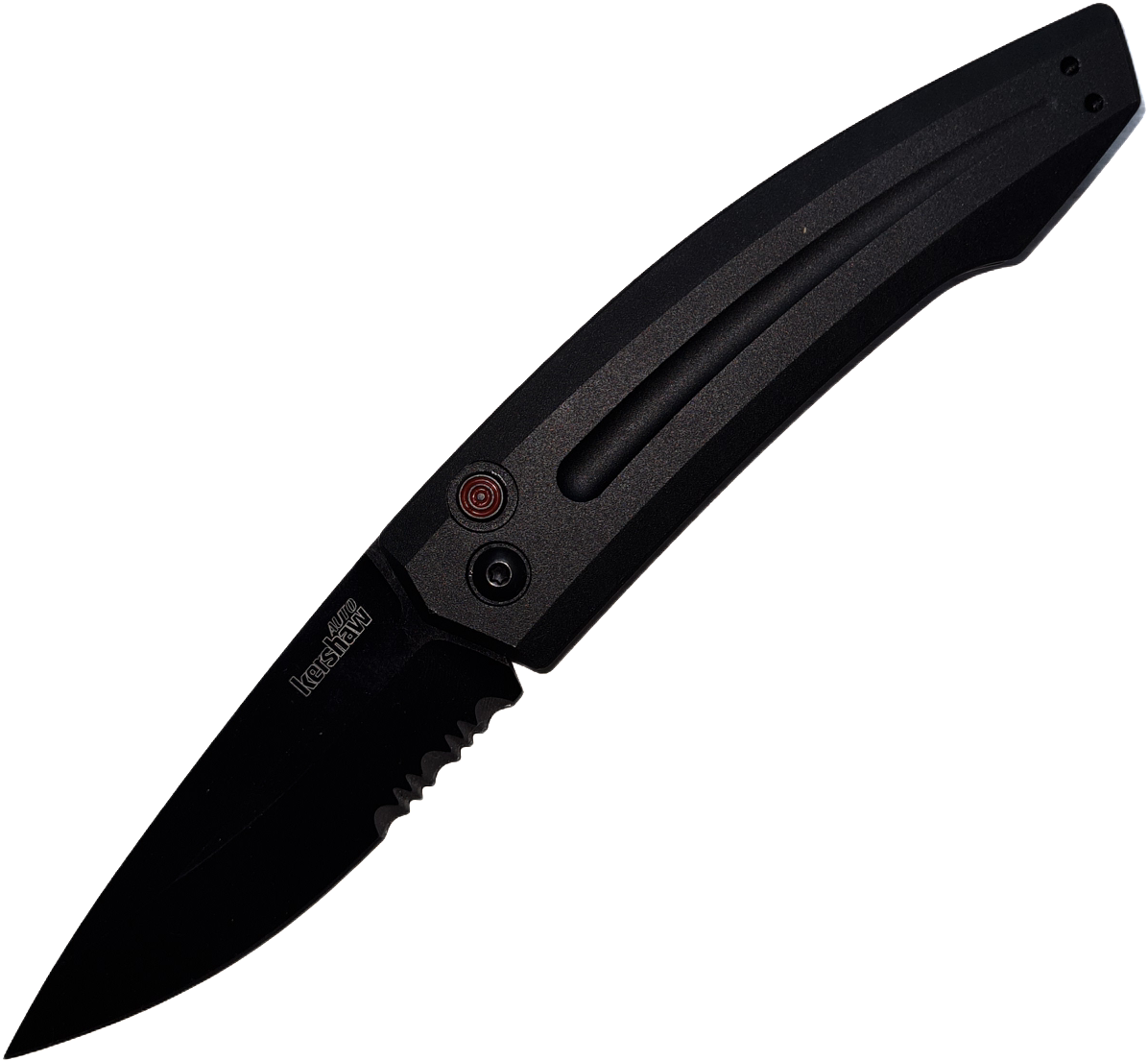 Нож складной Kershaw Launch 2 7200H (реплика), клин. черный полусеррейтор, черная