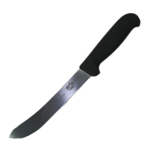 Нож Victorinox Fibrox (5.7603.18) стальной для забоя/разделки лезв.180мм прямая заточка черный