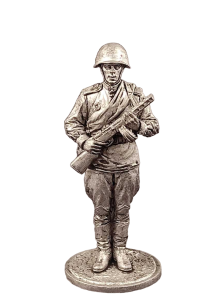 Солдат олово пеший WW2-47 Гвардии красноармеец с ППШ. 1943-45 гг. СССР
