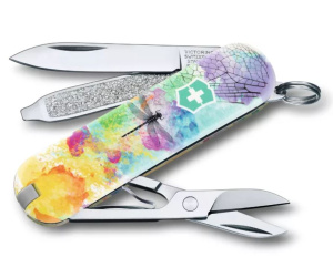 Нож Victorinox 0.6223.L1701. брелок CLASSIC 58 мм. / "Dragonfly"