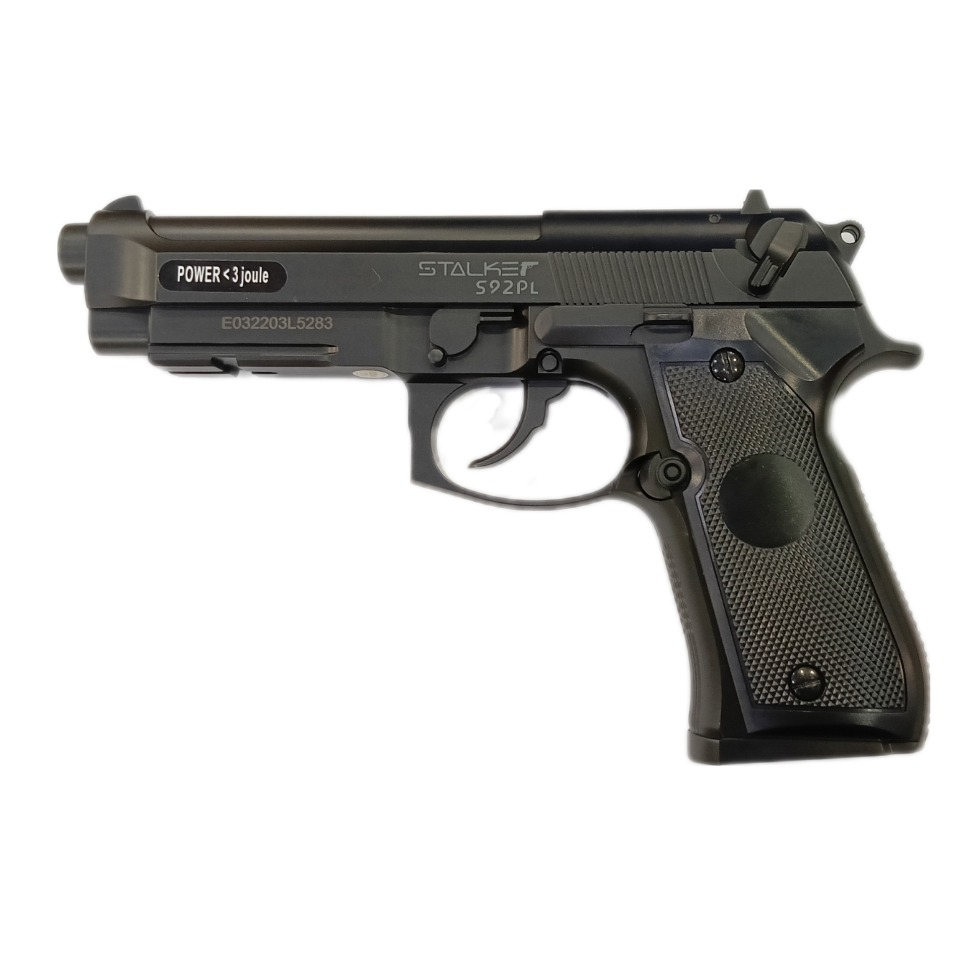 Пистолет пневматический Stalker S92PL (аналог "Beretta 92") к.4,5мм, пластик, 120 м/с, б/у без компл