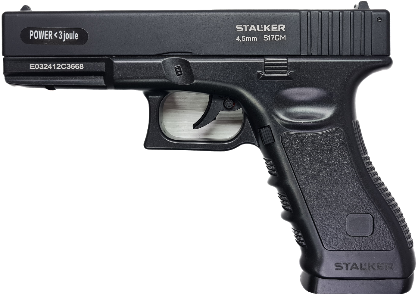 Пистолет пневматический Stalker S17GM (Glock17) к.4,5мм, 12г CO2, металл, 120 м/с, чёрный
